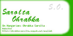 sarolta ohrabka business card